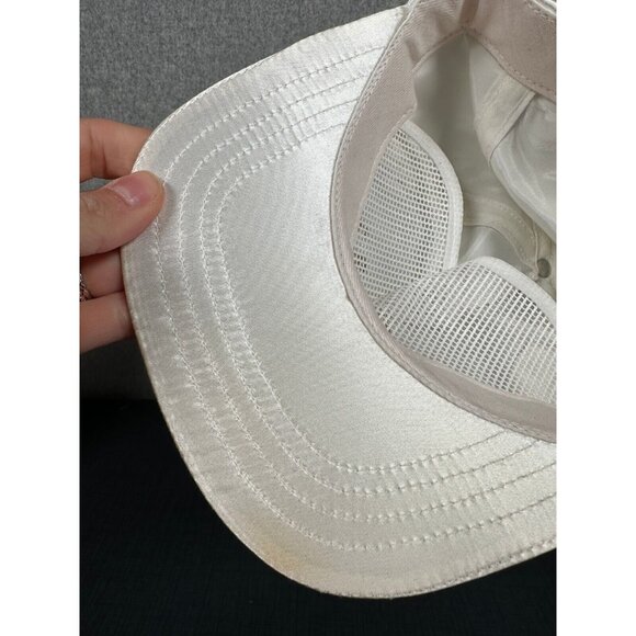 Vintage Ceasars Palace Adult Hat Baseball Cap Adjustable White Gold Satin Silky - Picture 6 of 15